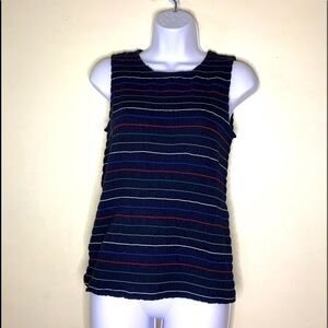 Christopher & Banks navy blue multi Stripe top